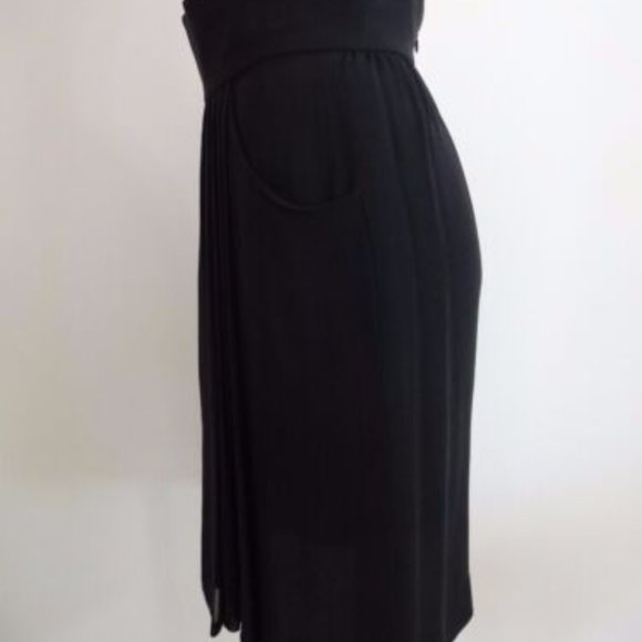 CHANEL BOUTIQUE VINTAGE BLACK FRONT PLEATED DOUBLE LINED SILK SKIRT 40 - Picture 3 of 5